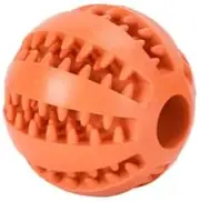 Paw Degree Dog Treat Interactive Puzzle Ball Toy, Chew Toy, Teething, Teeth Cleaning, Fetch, Reduces Boredom, Fetch and Chase, Training (Orange (Large))