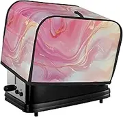 Pink Print 2 Slice Toaster Cover Fingerprint Bread Maker Protectors,Kitchen Small Appliance Dust Cover