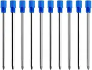 10 X Replaceable Ballpoint Pen Refills, 0.7mm Blue Ink Bullet Tip Smooth Writing Ballpoint Pen Refills for School and Office Supplies
