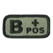 VELCRO® BRAND Fastener Morale Patch Blood Type B+ POS Foliage 1x2"