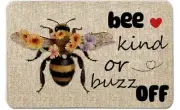 Spring Door Mat Bee Floral Welcome Mats Bee Kind Or Buzz Off Spring