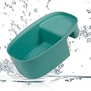 Sink Strainer Colander Drain Basket, Multifunction Saddle-shaped Mesh Strainer, Corner Food Strainer over The Sink for Kitchen Waste, Vegetable, Fruits (Green)