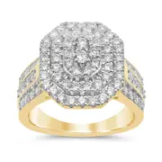 Bevilles Meera Double Halo Ring with 1.50ct of Laboratory Grown Diamonds in 9kt Yellow Gold