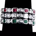 3-RING COMBO #4_GEOMETRIC CZ ETERNITY BAND RINGS_SIZE-6__925 STERLING SILVER