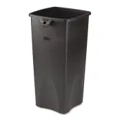 Rubbermaid Commercial Untouchable Waste Container Square Plastic 23gal Black