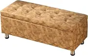 Home with Metal Legs, Bedroom Living Room Dressing Table Bathroom Heavy Duty Footstool, Rectangle Industrial Storage Stools, Support 330lbs (Color : Gray) (Yellow)