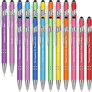 Greeting Theme Ballpoint Pen Teacher Appreciation Pen Inspirational Ballpoint Pens Screen Touch Metal and Stylus Pen for Teacher Writing Stationery School Office Supplies,10 Styles (20 Pieces)