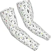 [FSCEV] Character Stripes Sun Protection Arm Sleeves Outdoor Essentials Cooling Compression Golf Hiking Cycling