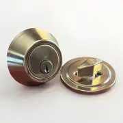 Polished Brass Deadbolt Lock w/2 Keys Door Hardware Gold Color Single Cylinder