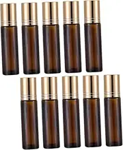 PENIKOKO 10pcs Portable Essential Oil Roller Bottles Travel Containers for Perfume Skin Care Reusable Compact Design for Easy Daily Use