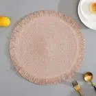 Round Braided Placemat Paper Dining Table Mat Bowl Mat Kitchen