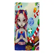 Kids Candy Loving Fairy with a Sweet Tooth Microfiber Beach Towel