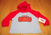 Lightning McQueen Disney Cars Red Fleece Hoodie Sweatshirt Boys 12 months New tg