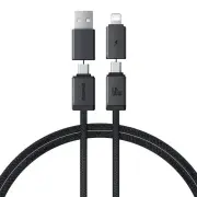 Baseus Versatile 60W USB-A+USB-C to USB-C+iP Cable PD Fast Charging Data Transmission Copper Core Line 1M/2M Long fori