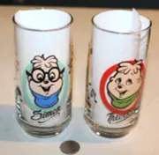 2 1985 Alvin and the Chipmunks Glasses Hardees Simon Theodore UNUSED NICE HTF