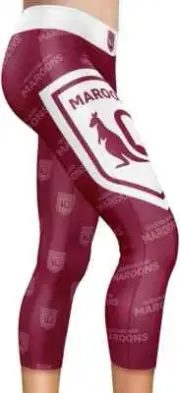 QLD Maroons NRL Ladies Sirens Tights Sizes 8-18 BNWT