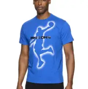 NWT AND1 Men's S Blue Sports Basketball Athletic Graphic T-Shirt Relaxed Fit