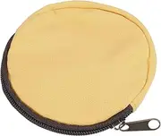 [sourcing map] Mini Canvas Coin Purse Pouch, 3.9" Blank Round Mini Coin Wallet Small Change Purses Portable Organizer Bags with Zipper for Women Men Home DIY, Khaki, White, a24111800ux2111