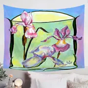 Flowers Painting Art Deco Irises Tapestry