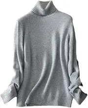 [Hamthuit] Women Turn-Down Collar Solid Sweater Women Thicken Warm Sweater Slim Fit Ribbed Pullover