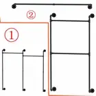 205 cm Adjustable Clothes Pipe Rail Wall Garment Rack Hanger Clothing Closet DIY