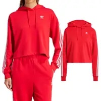 在飛比找蝦皮商城優惠-Adidas 3S Short Hoodie 女款 紅色 休