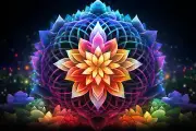 Sacred Geometry Flower UV tapestry, Blacklight Reactive, Psy DMT Wall Hanging