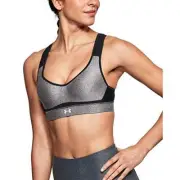 Under Armour Women's Warp Knit High Impact Heathered Bra, Charcoal Light[ 38DD]