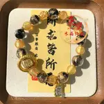 ❣『✿招財吉祥物✿』原創佛珠~黃黑 金箔 四方 神獸佛珠念珠手珠禮物 小方塊 跑環 扎基 拉姆 手鏈 香灰 琉璃 珠光