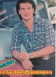 Patrick Swayze Corey Feldman teen magazine pinup clippings by a car Wow