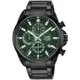 ALBA 雅柏 計時多功能鋼帶腕錶-綠黑(AM3819X1/VD57-X187G)44mm
