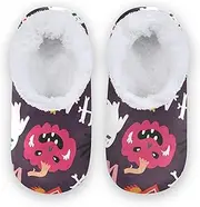 [Caihoyu] Slippers for Kids Girls Boys Fuzzy Fleece Anti-Skid Sole Lightweight House Shoes Indoor Outdoor Winter Bedroom