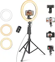 12" LED Ring Light Adjustable 62" Tripod Stand with Phone Holder Selfie TikTok