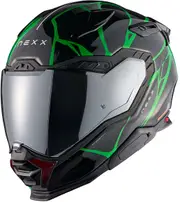 Nexx X.WST3 B-Side, full face helmet , color: Black/Green , size: L