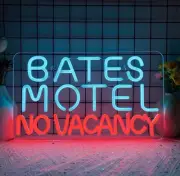 Bates Motel Fan Gift Hotel No Vacancy Neon Light Up Sign Man Cave Spooky Lights