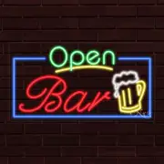 NEW "OPEN BAR" w/BORDER 33x18x1 INCH LED FLEX WINDOW/WALL INDOOR SIGN 35417