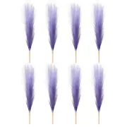 8 Pcs 17 Inch Faux Pampas Grass Artificial Boho Decor Gradient Purple