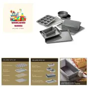 Nonstick Bakeware Set, 10-Piece Set Includes Baking Sheet, Cookie Sheet, Cake...