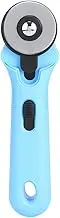 45mm Round Fabric Cutter Knife Sewing Accessories for Crafting, Efficient Rotating Cutter, Ergonomic Handle Design, Durable Plastic Material (青)