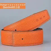 Belts Luxury Designer Brand 100% Cow Leather Genuine Unisex Waist Strap High Quality Business Style Fashionable Cowhide H Logo Orange3.8cm 110cm