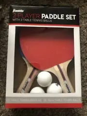 Franklin Sports 2 Player Paddle Set w/ 3 40mm Table Tennis Balls NEW