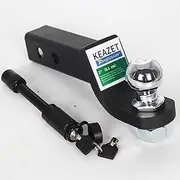 Trailer Hitch Ball Mount with 2 in Ball & 5/8" Hitch Lock Fits 2 Inch Receiver Drawbar 2 Inch Square and Ballmount Towing 6000lbs Capacity Ball Hitch (Black)