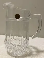 Cristal D'Arques Longchamp Cristal Glass 8.5".Lead Crystal Pitcher with Ice Lip