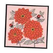 Sylvie Sketchy Dahlias Framed Canvas Wall Art by Maria Filar, 24x24 Black,