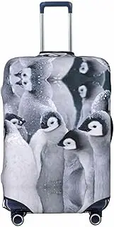 [CADREWY] Cute penguin1 Print Travel Suitcase Cover Luggage Protector with Elastic Anti Scratch for Carry On, Black, Large