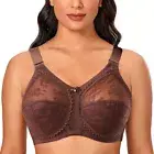 Minimizer Wire free Full Coverage Lace Bra C D DD E F G GG 12 14 16 18 20 22-28