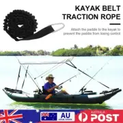 Elastic Kayak Paddle Leash Adjustable Coiled Lanyard Tie Rope with Safety Hooks