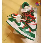 正版 OFF-WHITE X NIKE DUNK LOW LTHR OW聯名 綠 板鞋 CT0856-100 休閒鞋