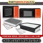Engine & Cabin Air Filter with Activated Carbon for Kia Soul 10-11 1.6L 2.0L (for: Kia)