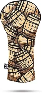 Pins & Aces Bourbon Barrel Head Cover – Premium Handcrafted Leather Headcover – Tour-Quality Protection for Clubs – Whiskey-Inspired Accessory – Stylish Urban Design for Your Golf Bag
